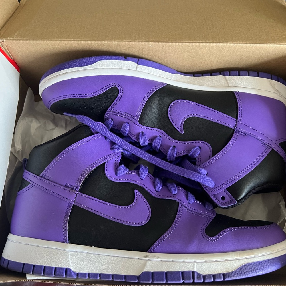 Jordan Purple and Black High-Top Sneakers